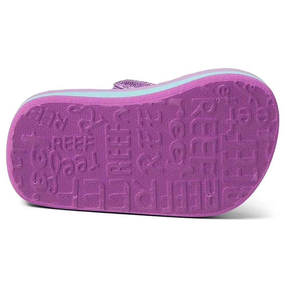 Reef Ahi Sandals Toddler US 5 Lavender Hearts Heel Strap Flip Flop JOBB2092